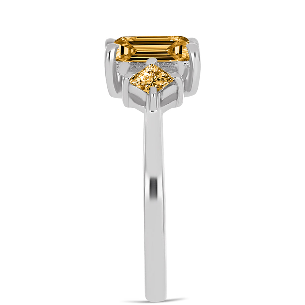 Inel din Argint 925 ( 2.26 grame ) cu Moissanite Șampanie 1.91 Carate 4 
