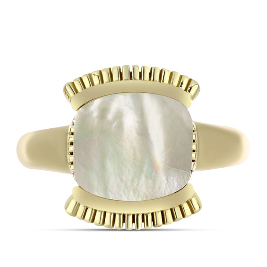 Inel din Argint 925 Placat cu Aur ( 5.81 grame ) cu Sidef 2.52 Carate