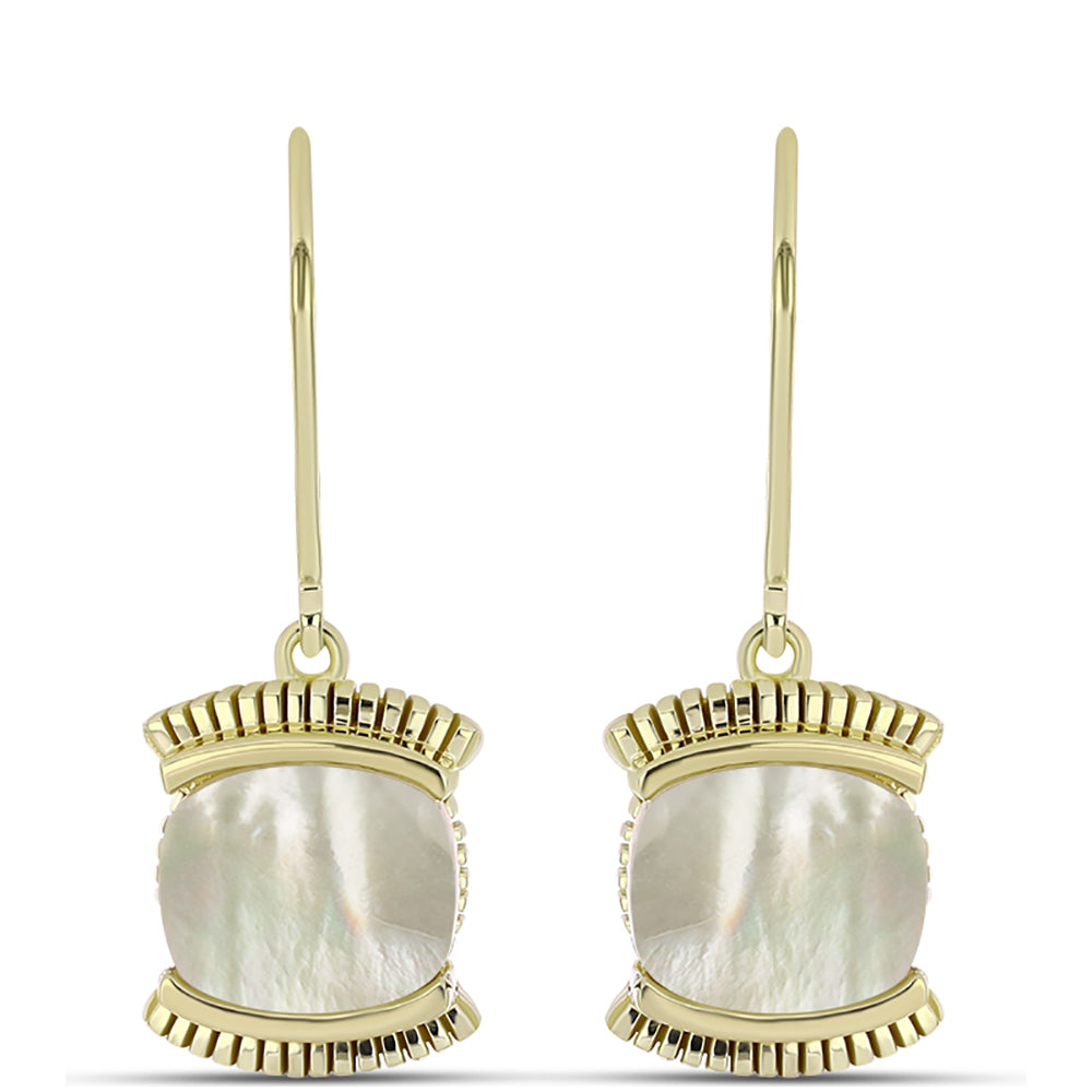 Cercei din Argint 925 Placat cu Aur ( 4.31 grame ) cu Sidef 3.41 Carate 1 