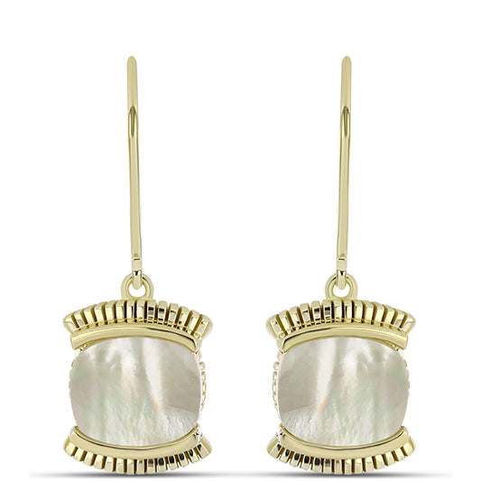 Cercei din Argint 925 Placat cu Aur ( 4.31 grame ) cu Sidef 3.41 Carate