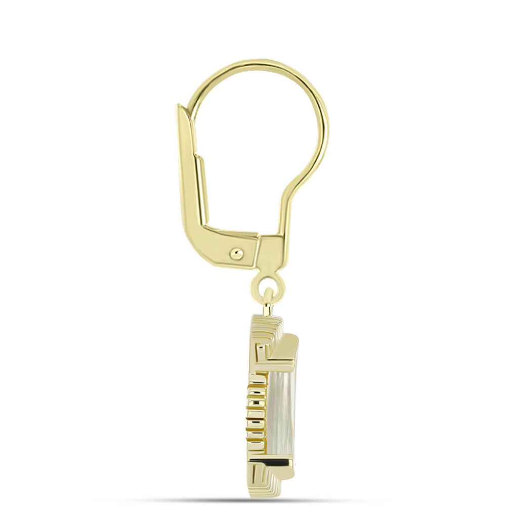 Cercei din Argint 925 Placat cu Aur ( 4.31 grame ) cu Sidef 3.41 Carate 2 