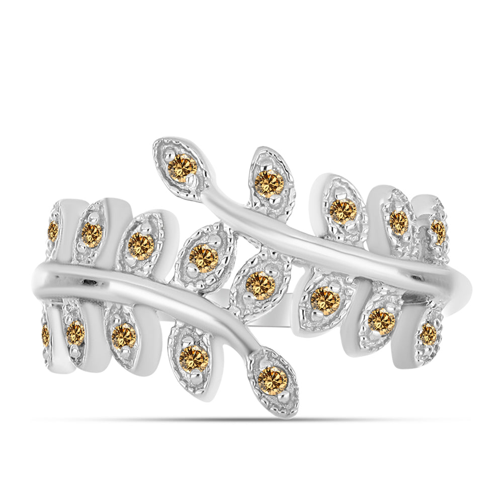 Inel din Argint 925 ( 3.22 grame ) cu Moissanite Șampanie 0.18 Carate