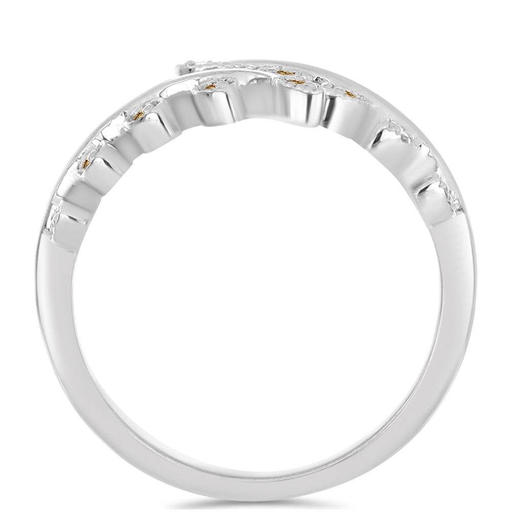 Inel din Argint 925 ( 3.22 grame ) cu Moissanite Șampanie 0.18 Carate