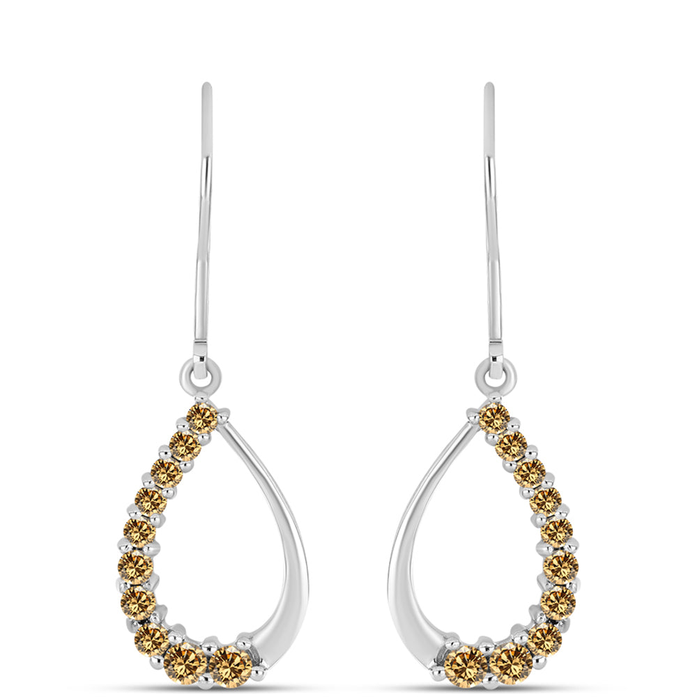 Cercei din Argint 925 ( 2.47 grame ) cu Moissanite Șampanie 0.68 Carate