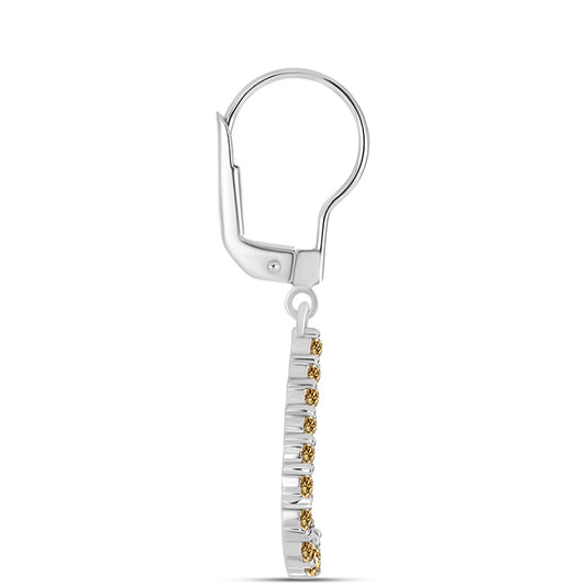 Cercei din Argint 925 ( 2.47 grame ) cu Moissanite Șampanie 0.68 Carate