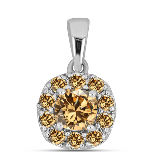 Pandantiv din Argint 925 ( 1.08 grame ) cu Moissanite Șampanie 0.98 Carate