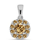 Pandantiv din Argint 925 ( 1.08 grame ) cu Moissanite Șampanie 0.98 Carate