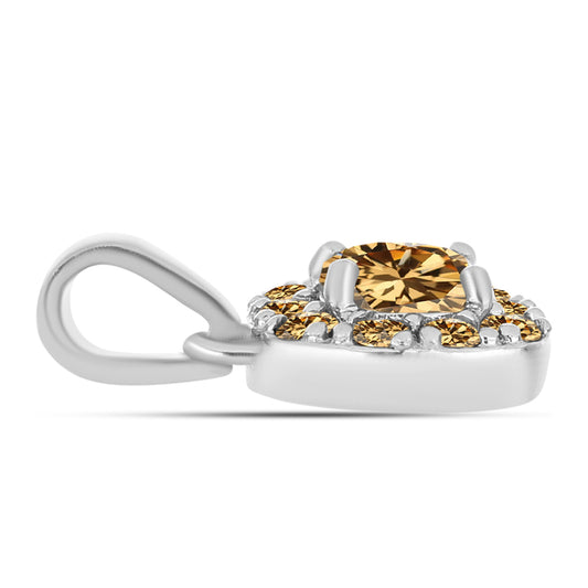 Pandantiv din Argint 925 ( 1.08 grame ) cu Moissanite Șampanie 0.98 Carate