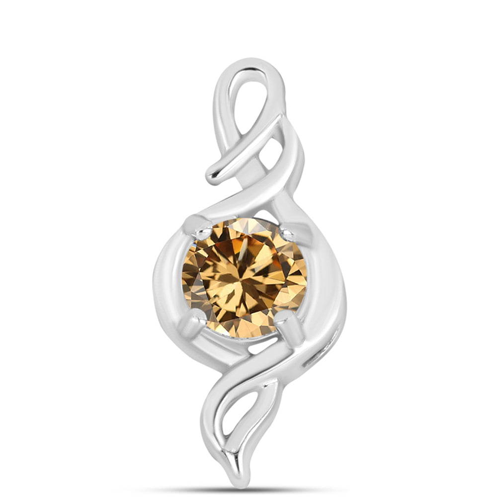 Pandantiv din Argint 925 ( 1.01 grame ) cu Moissanite Șampanie 0.59 Carate