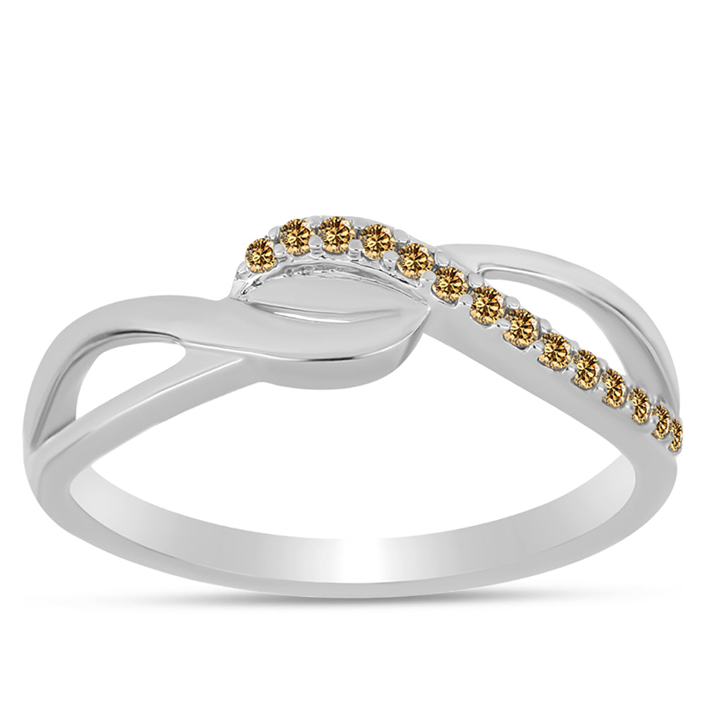 Inel din Argint 925 ( 2.03 grame ) cu Moissanite Șampanie 0.13 Carate 3 