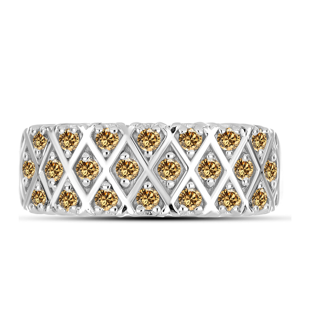 Inel din Argint 925 ( 4.2 grame ) cu Moissanite Șampanie 0.54 Carate 1 
