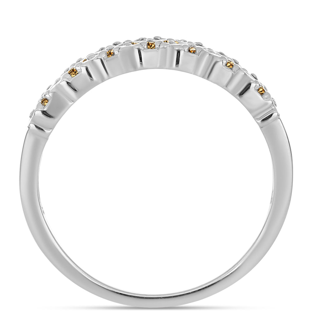 Inel din Argint 925 ( 4.2 grame ) cu Moissanite Șampanie 0.54 Carate 2 