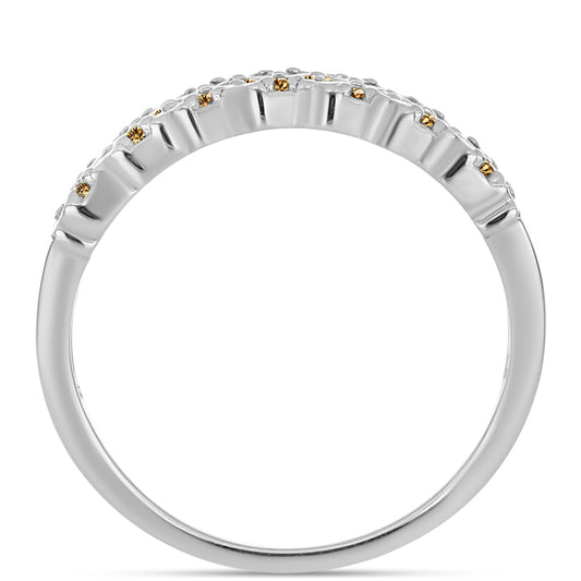 Inel din Argint 925 ( 4.2 grame ) cu Moissanite Șampanie 0.54 Carate