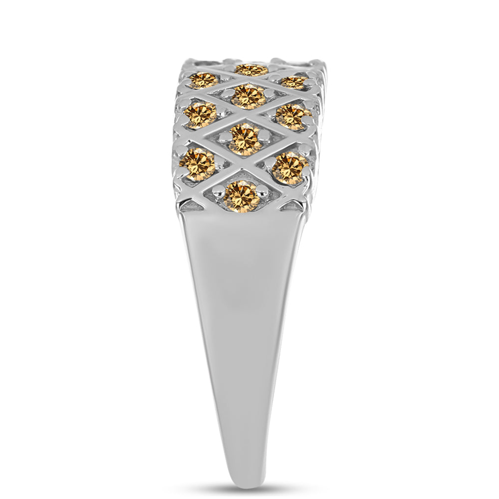 Inel din Argint 925 ( 4.2 grame ) cu Moissanite Șampanie 0.54 Carate
