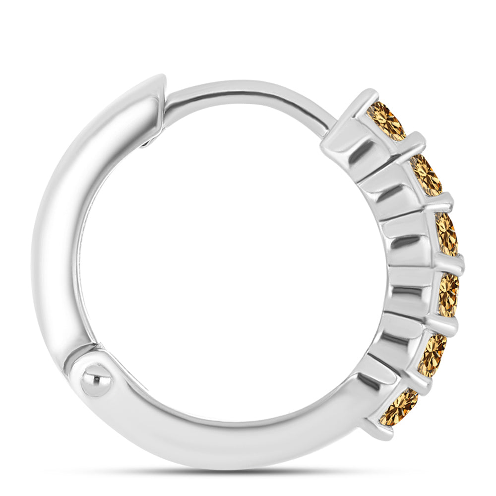 Cercei din Argint 925 ( 3.87 grame ) cu Moissanite Șampanie 0.75 Carate 2 