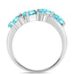 Inel din Argint 925 ( 3.51 grame ) cu Cuarț Paraiba și Topaz Alb 1.7 Carate