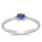 Inel din Argint 925 ( 1.29 grame ) cu Tanzanit AAA și Topaz Alb 0.18 Carate