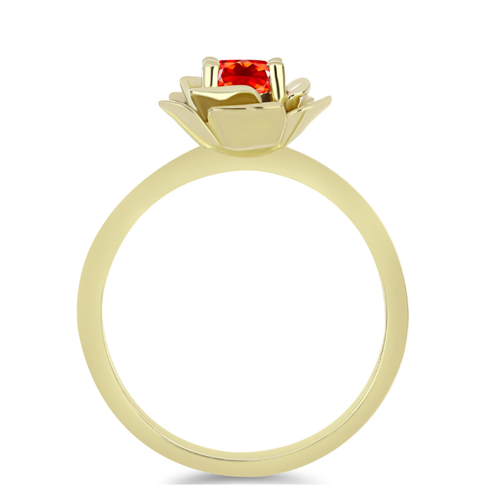 Inel din Argint 925 Placat cu Aur ( 2.85 grame ) cu Opal Etiopian Lega Dembi Roșu 0.29 Carate