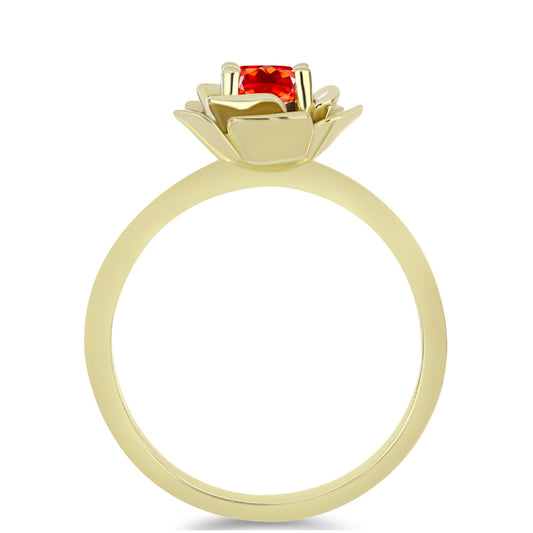 Inel din Argint 925 Placat cu Aur ( 2.85 grame ) cu Opal Etiopian Lega Dembi Roșu 0.29 Carate