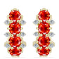 Cercei din Argint 925 Placat cu Aur ( 7.87 grame ) cu Opal Etiopian Lega Dembi Roșu și Topaz Alb 2.82 Carate