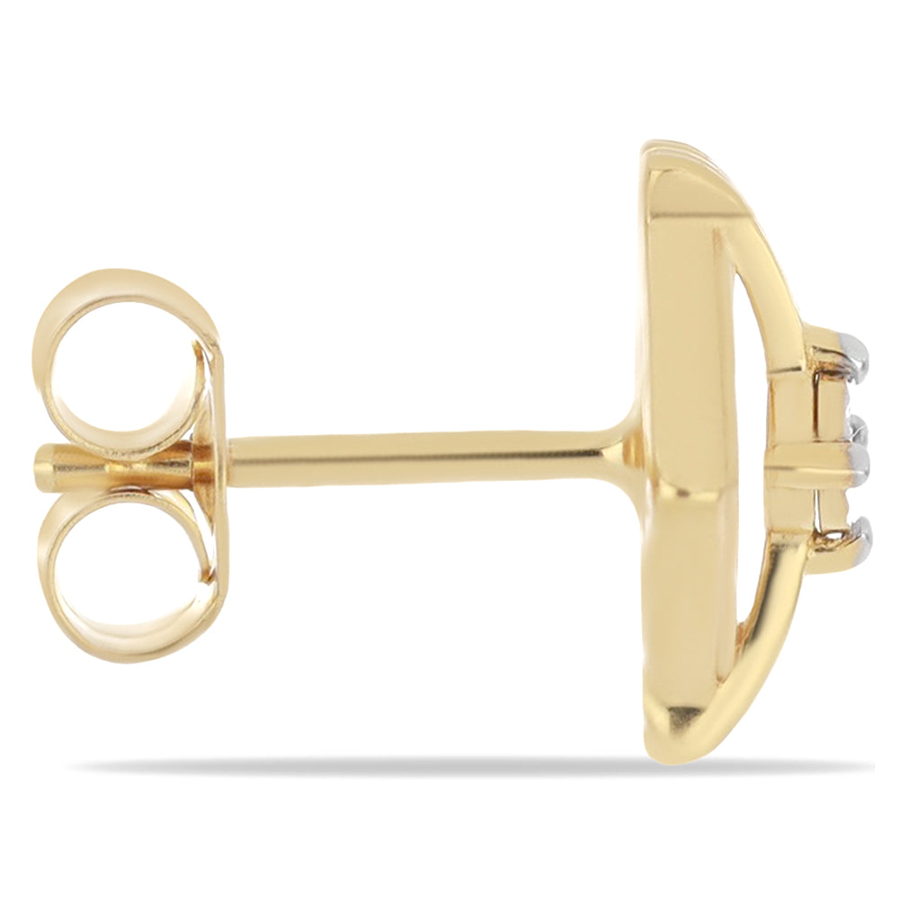 Cercei din Argint 925 Placat cu Aur ( 2.17 grame ) cu Diamant Alb 0.02 Carate