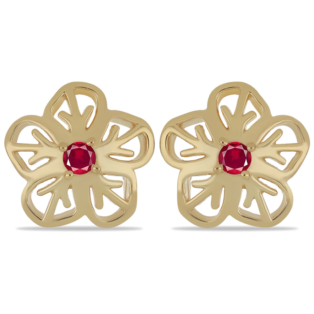 Cercei din Argint 925 Placat cu Aur ( 2.85 grame ) cu Rubelit Cruzeiro 0.3 Carate 1 