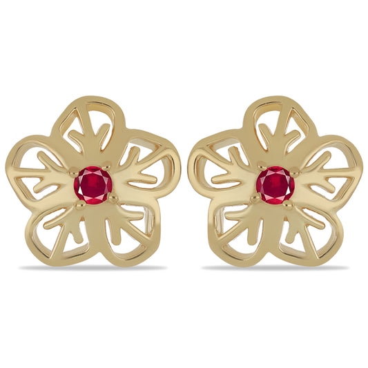 Cercei din Argint 925 Placat cu Aur ( 2.85 grame ) cu Rubelit Cruzeiro 0.3 Carate