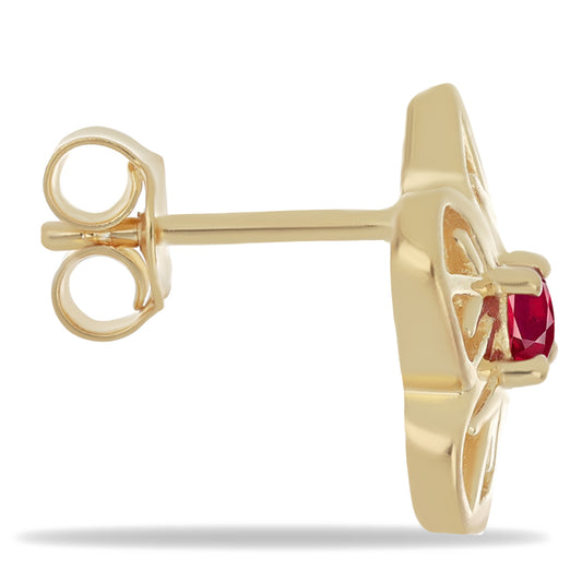 Cercei din Argint 925 Placat cu Aur ( 2.85 grame ) cu Rubelit Cruzeiro 0.3 Carate