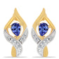 Cercei din Argint 925 Placat cu Aur ( 2.7 grame ) cu Tanzanit și Zircon Alb 0.33 Carate
