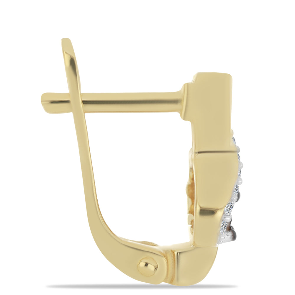 Cercei din Argint 925 Placat cu Aur ( 3.19 grame ) cu Diamant Albastru și Zircon Alb 0.26 Carate 2 