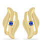 Cercei din Argint 925 Placat cu Aur ( 4.05 grame ) cu Safir Albastru Australian 0.12 Carate