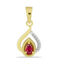 Pandantiv din Argint 925 Placat cu Aur ( 1.47 grame ) cu Rubin Malagasy și Zircon Alb 0.4 Carate