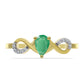 Inel din Argint 925 Placat cu Aur ( 1.52 grame ) cu Smarald Brazilian și Zircon Alb 0.45 Carate