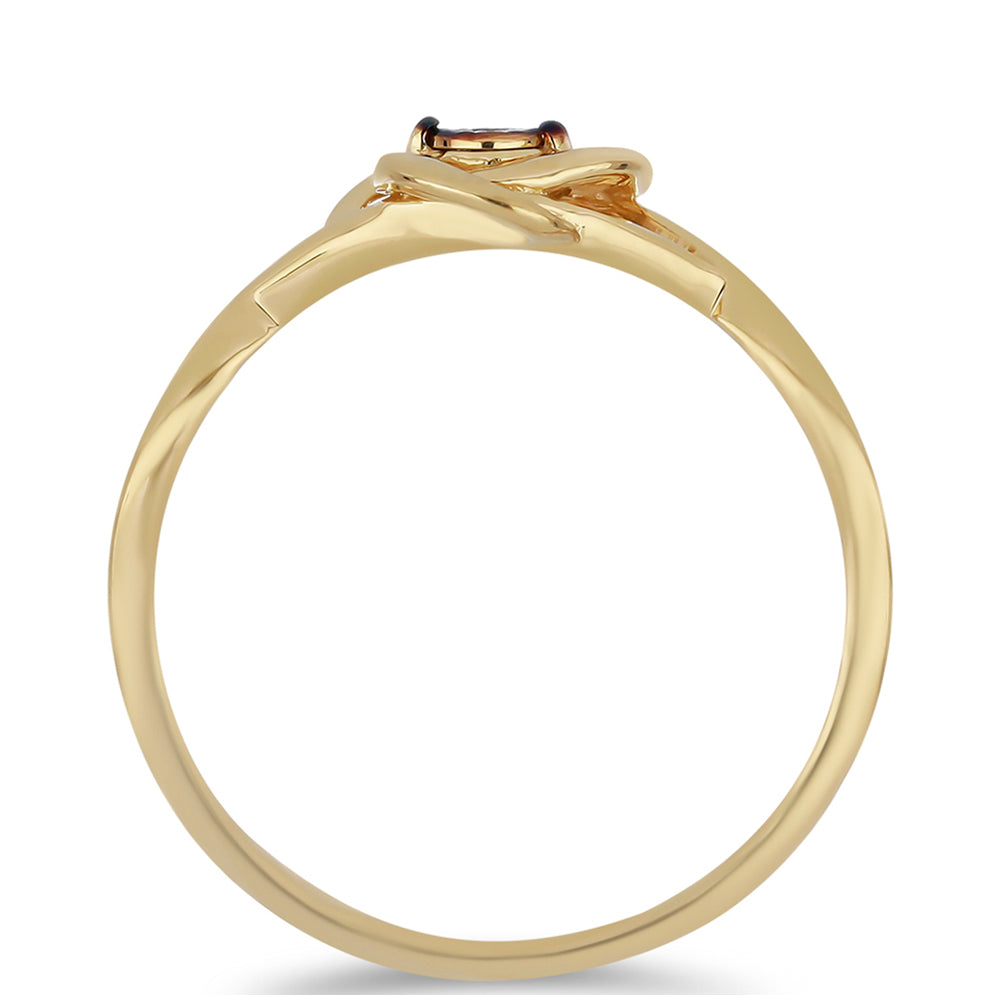 Inel din Argint 925 Placat cu Aur ( 2.45 grame ) cu Diamant Albastru 0.01 Carate 2 