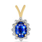Pandantiv din Argint 925 Placat cu Aur ( 0.65 grame ) cu Safir Albastru Australian și Zircon Alb 1.15 Carate
