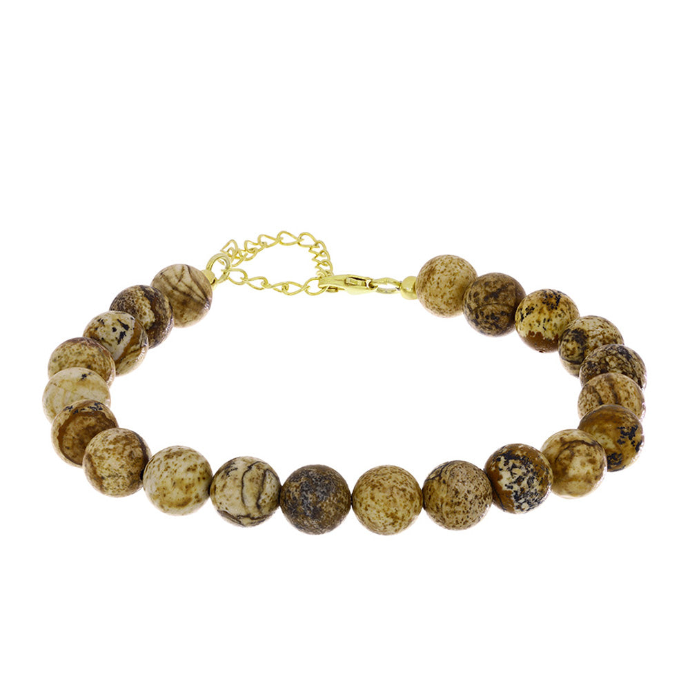 Brățară din Argint 925 Placat cu Aur ( 0.95 grame ) cu Jasp 90.61 Carate 1 