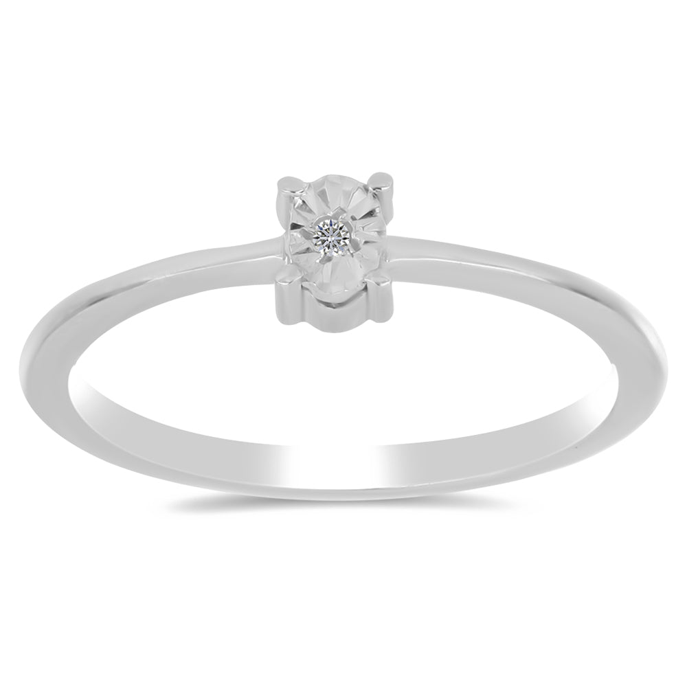 Inel din Argint 925 ( 1.46 grame ) cu Diamant Alb 0.01 Carate