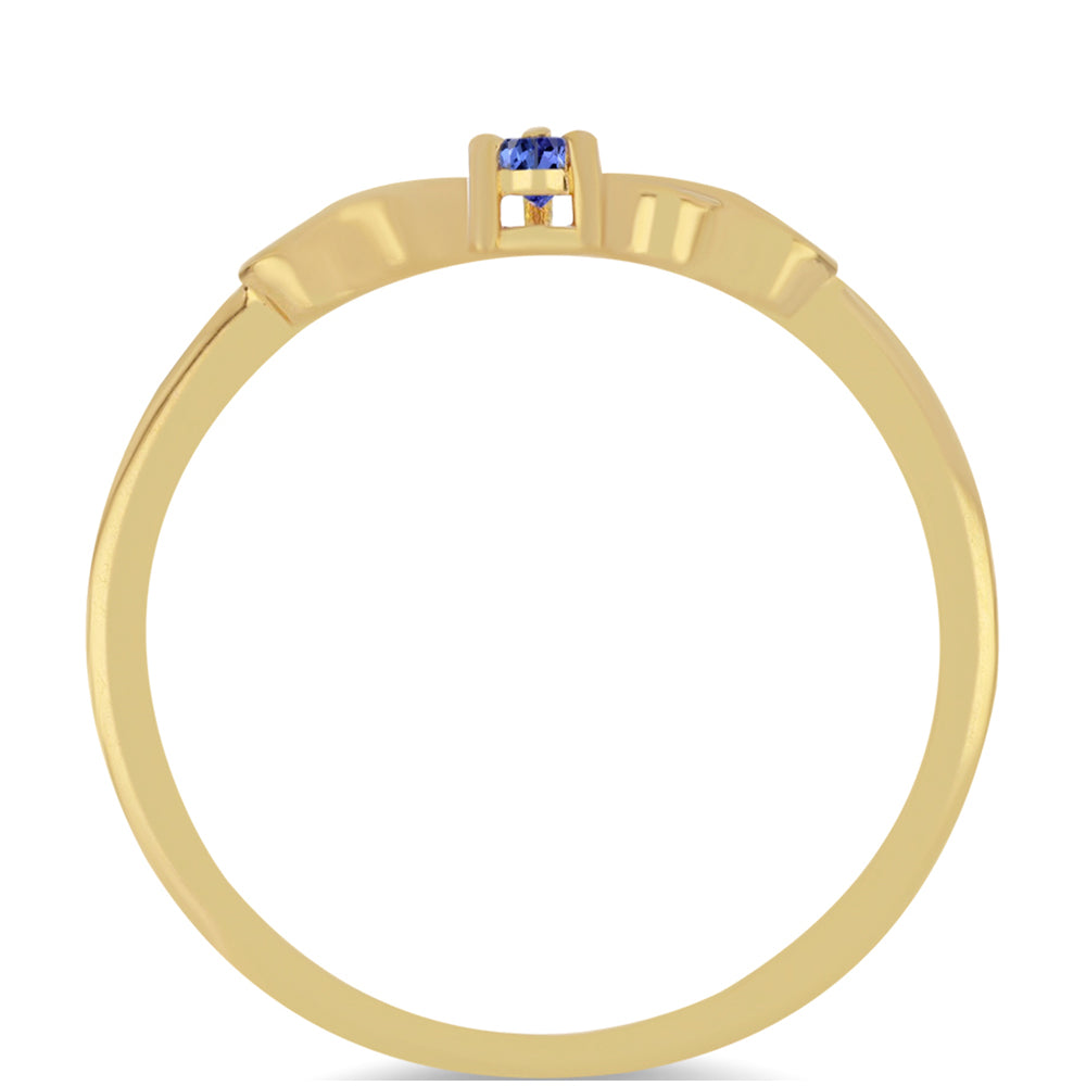 Inel din Argint 925 Placat cu Aur ( 1.63 grame ) cu Tanzanit 0.15 Carate 2 