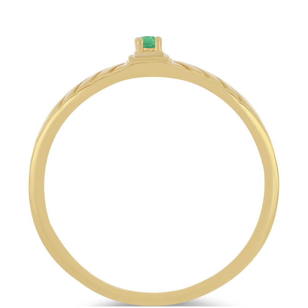 Inel din Argint 925 Placat cu Aur ( 2.26 grame ) cu Smarald Brazilian 0.04 Carate