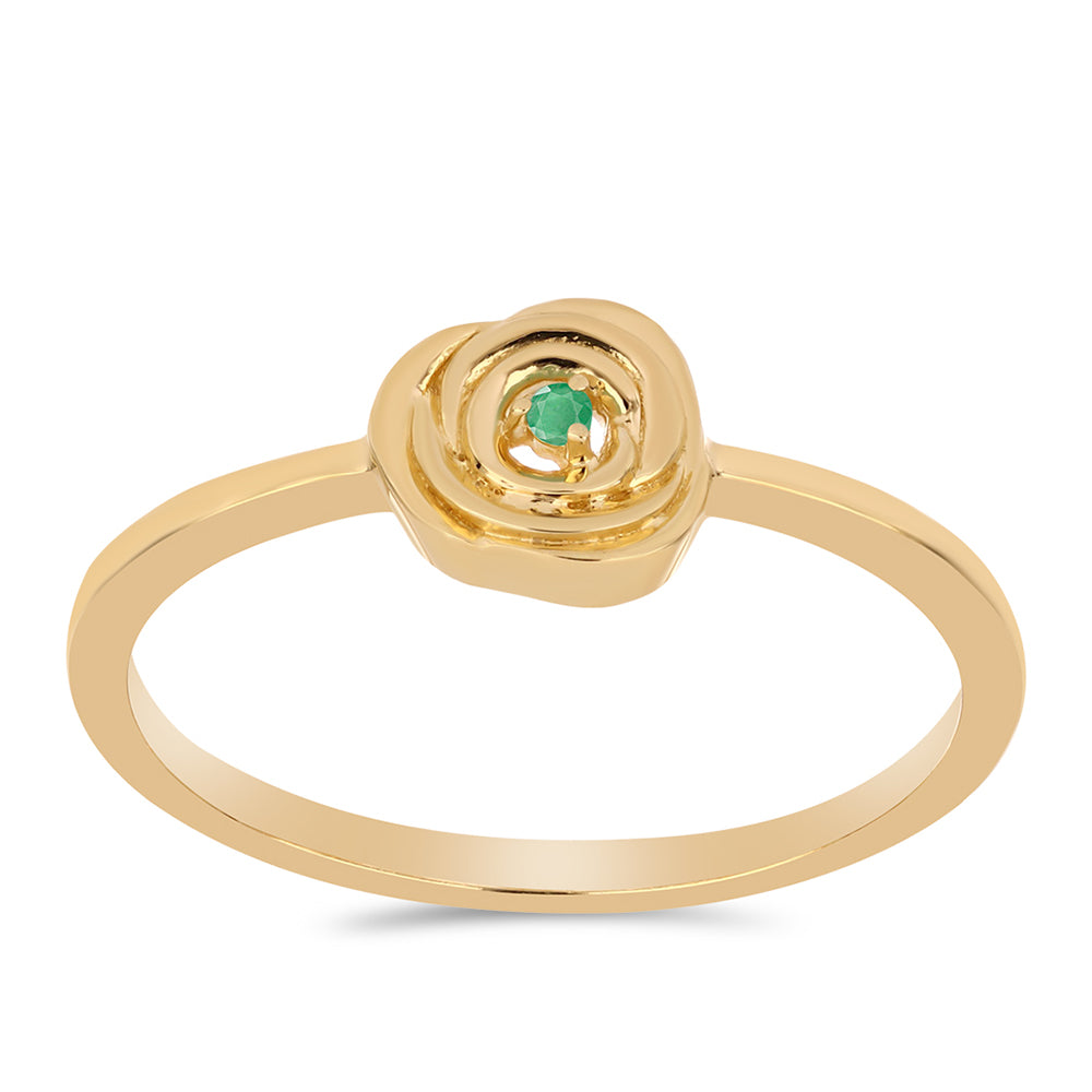 Inel din Argint 925 Placat cu Aur ( 2.33 grame ) cu Smarald Brazilian 0.02 Carate