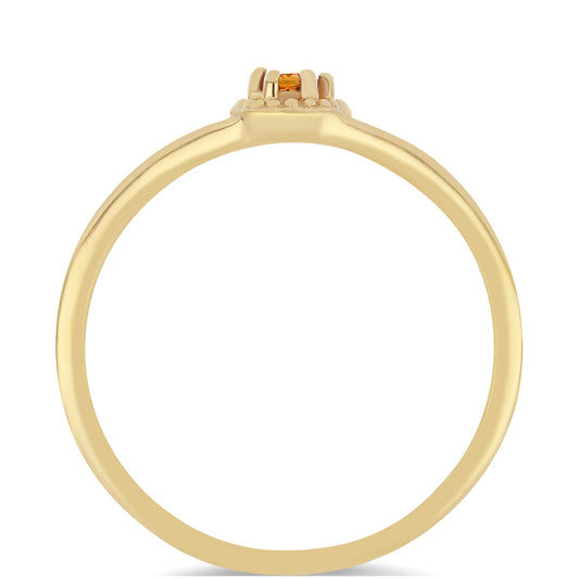 Inel din Argint 925 Placat cu Aur ( 1.68 grame ) cu Citrin Madeira 0.21 Carate