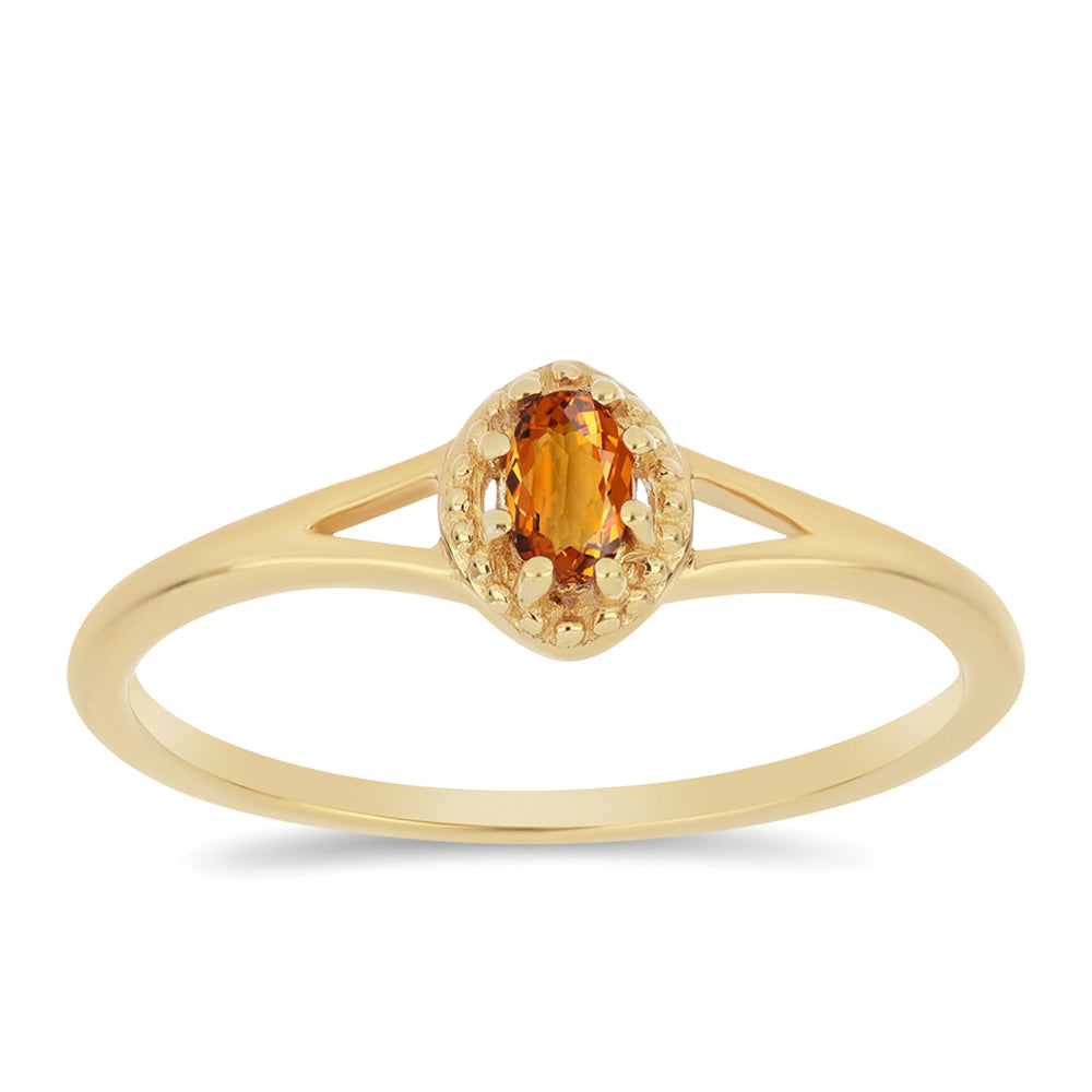 Inel din Argint 925 Placat cu Aur ( 1.68 grame ) cu Citrin Madeira 0.21 Carate