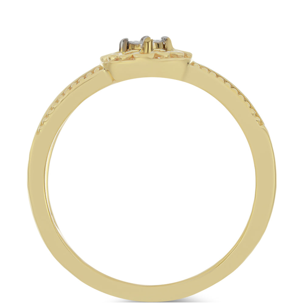 Inel din Argint 925 Placat cu Aur ( 1.91 grame ) cu Diamant Alb 0.01 Carate