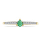 Inel din Argint 925 Placat cu Aur ( 1.48 grame ) cu Smarald Brazilian și Zircon Alb 0.32 Carate