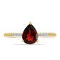Inel din Argint 925 Placat cu Aur ( 1.49 grame ) cu Granat Barton și Zircon Alb 1.33 Carate