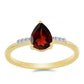 Inel din Argint 925 Placat cu Aur ( 1.49 grame ) cu Granat Barton și Zircon Alb 1.33 Carate