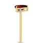 Inel din Argint 925 Placat cu Aur ( 1.49 grame ) cu Granat Barton și Zircon Alb 1.33 Carate