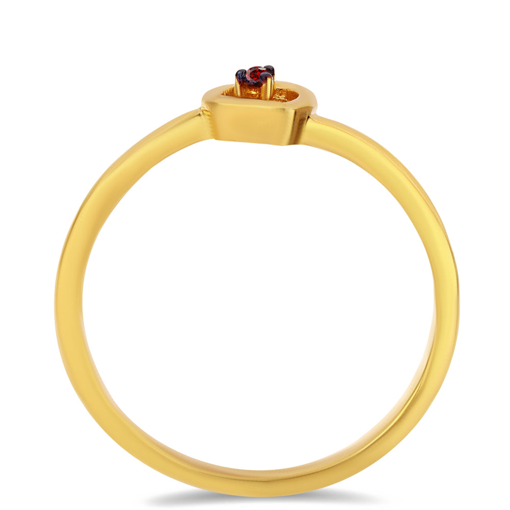Inel din Argint 925 Placat cu Aur ( 1.68 grame ) cu Diamant Roșu 0.01 Carate
