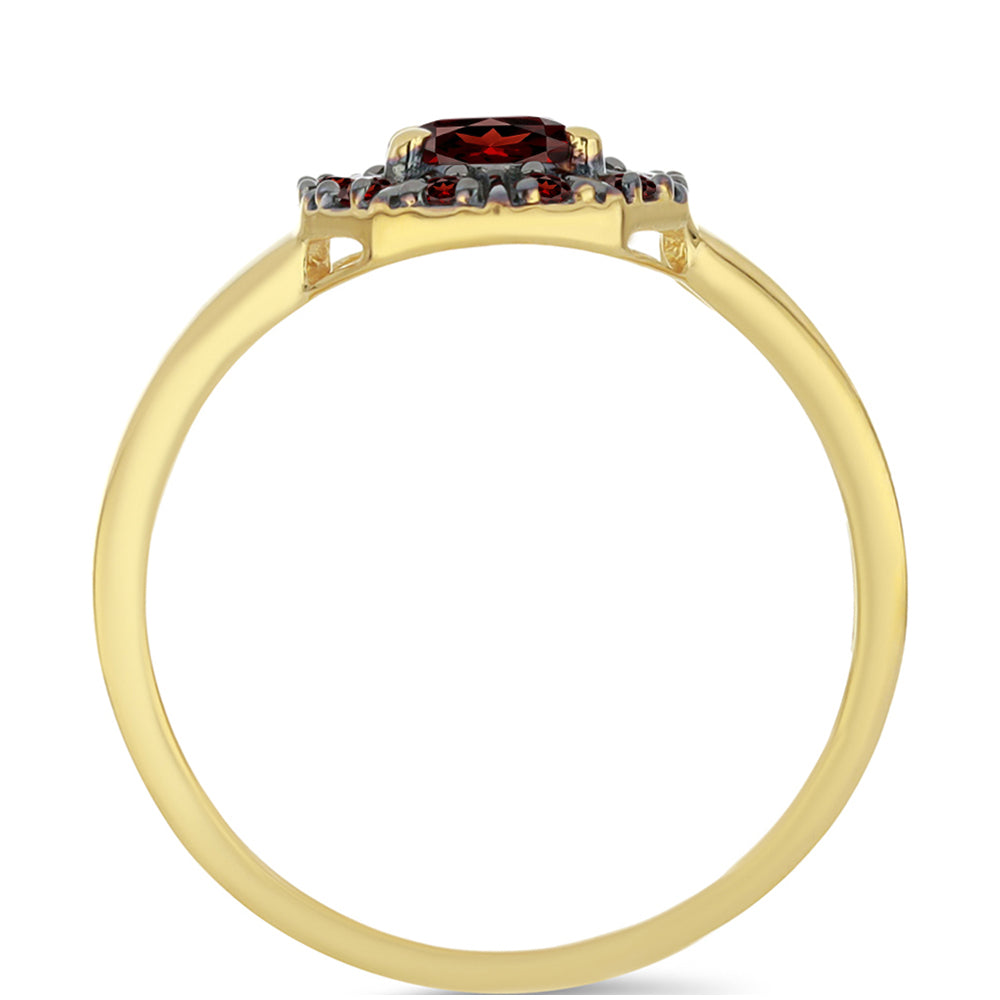 Inel din Argint 925 Placat cu Aur ( 2.19 grame ) cu Granat Barton 0.74 Carate