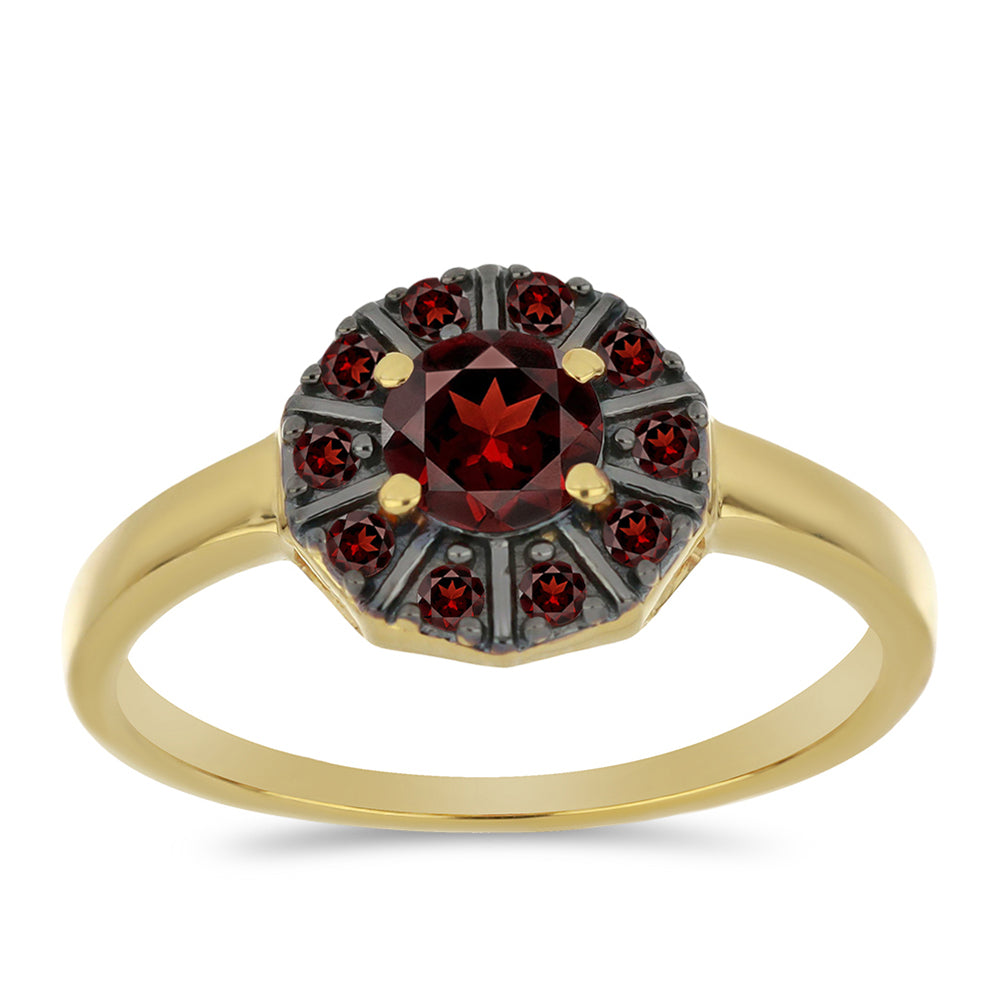 Inel din Argint 925 Placat cu Aur ( 2.19 grame ) cu Granat Barton 0.74 Carate